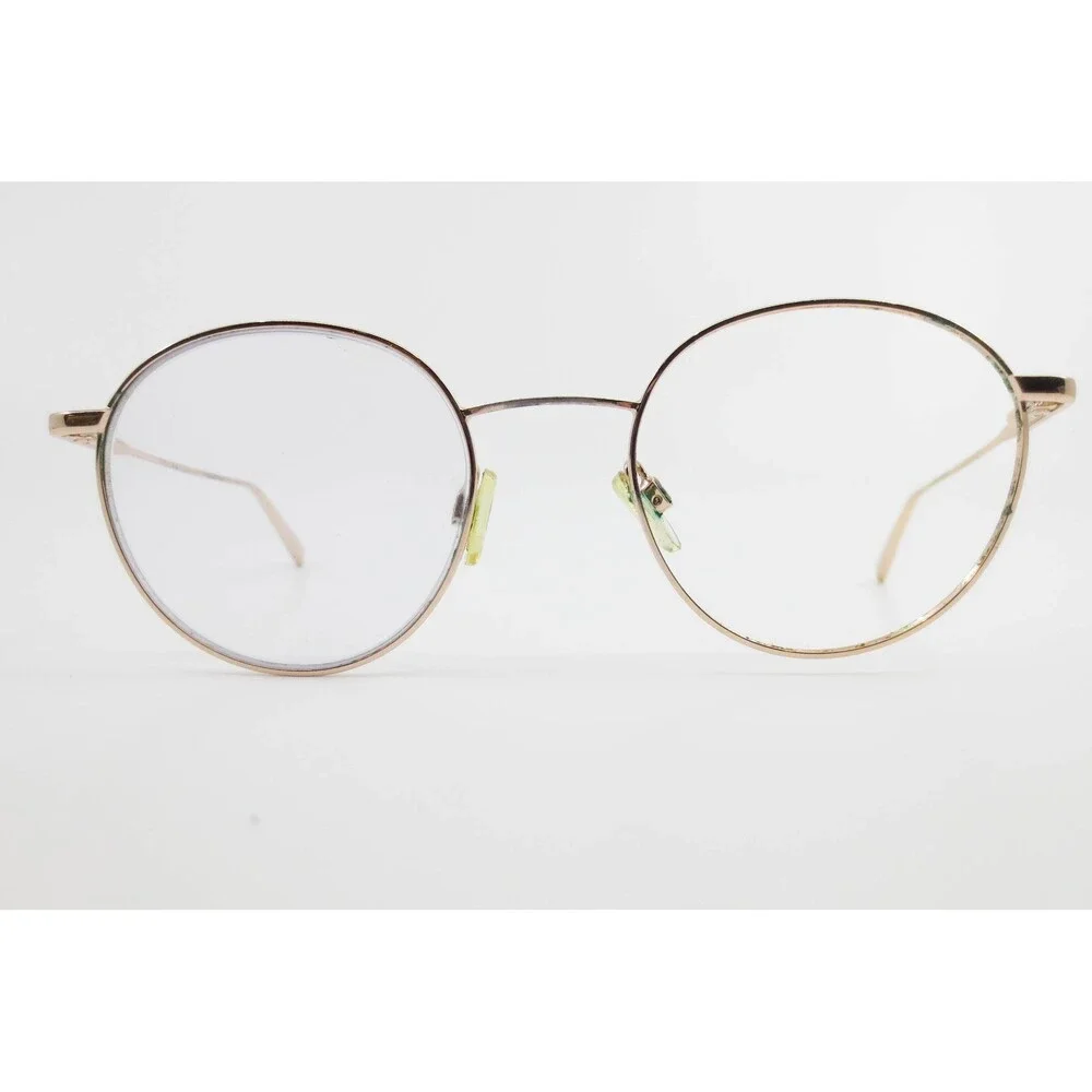 Rose Gold Round Metal Eyeglasses Frames Vintage Style Circular Full Rim 37720